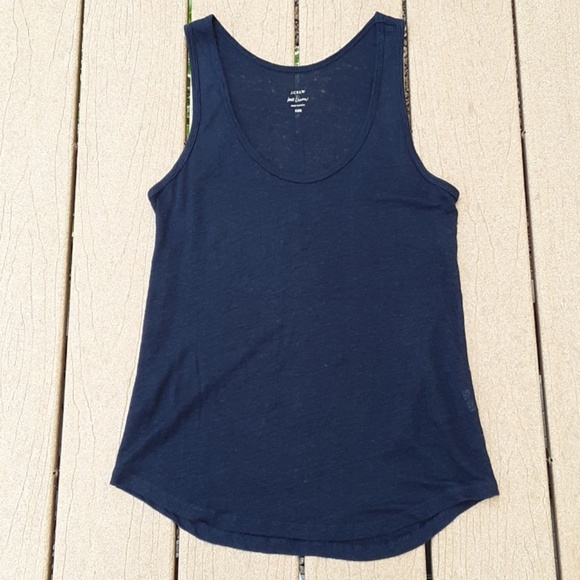 J. Crew Tops - BOGO Free! J. Crew Navy Blue 100% Linen Tank Top